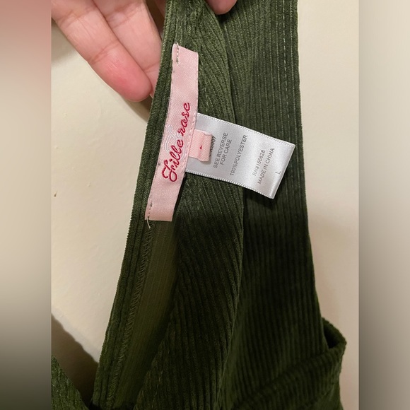 EUC Frille Rose Green Corduroy A-Line Dress - Picture 3 of 5
